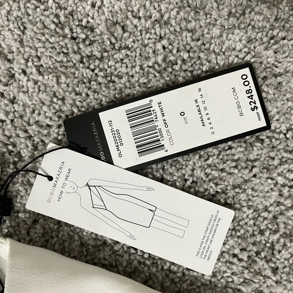 BCBG MaxAzria white asymmetrical cocktail dress - Picture 6 of 7